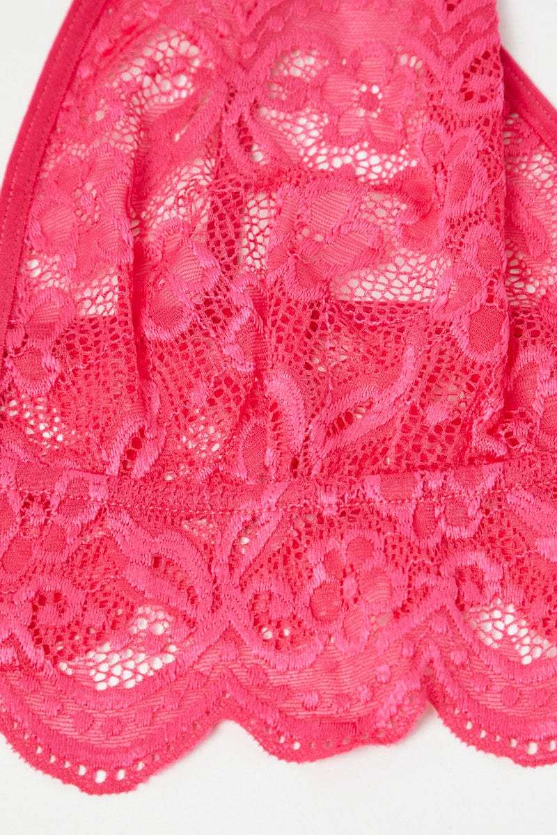 Pink Floral Lace Lingerie Set for YouandAll Fashion