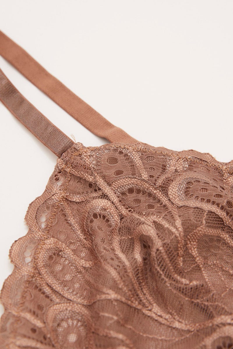 Khaki Lace Bralettes For Women By You And All