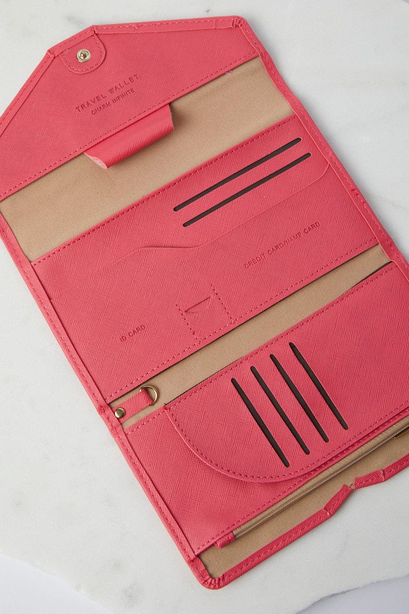 Pink Travel Wallet Passport Holder for YouandAll Fashion