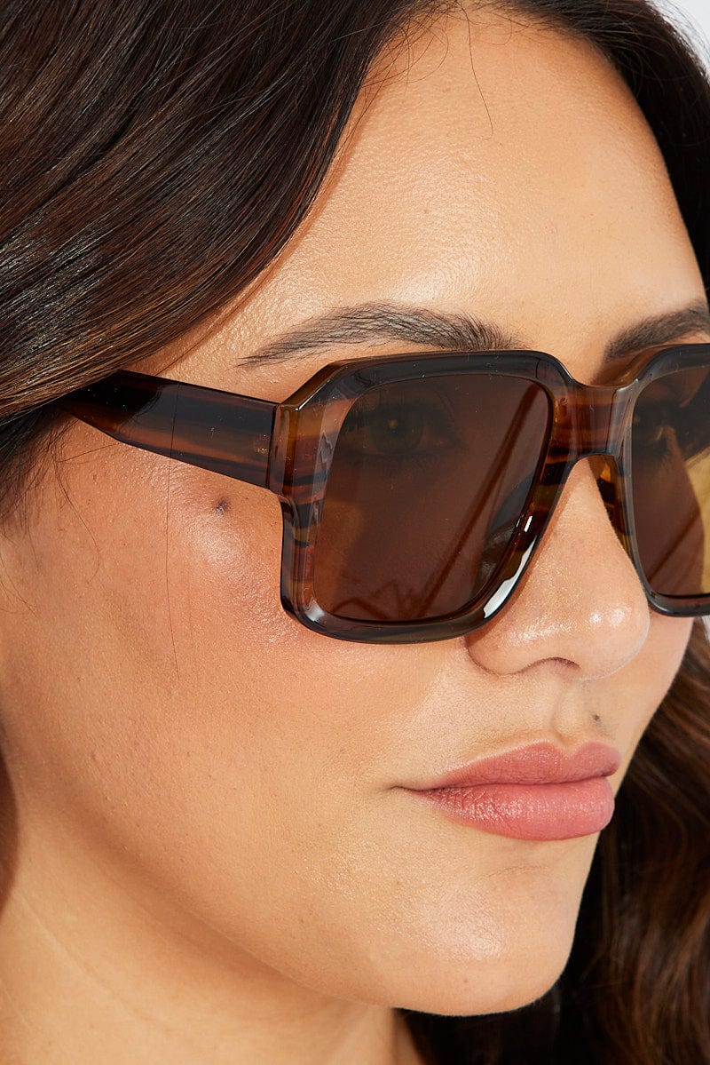 Brown Squared Sunglasses for YouandAll Fashion