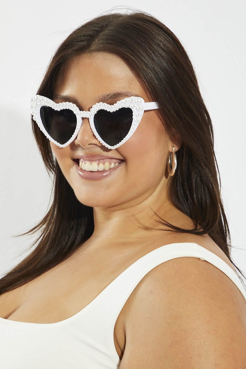 White Heart Sunglasses for YouandAll Fashion