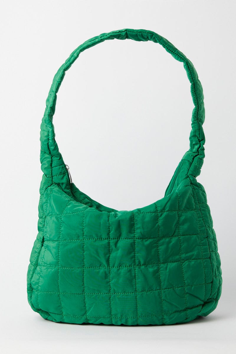 Green Rug Bag Green Large Quilted Padded Shoulder Bag | You & All