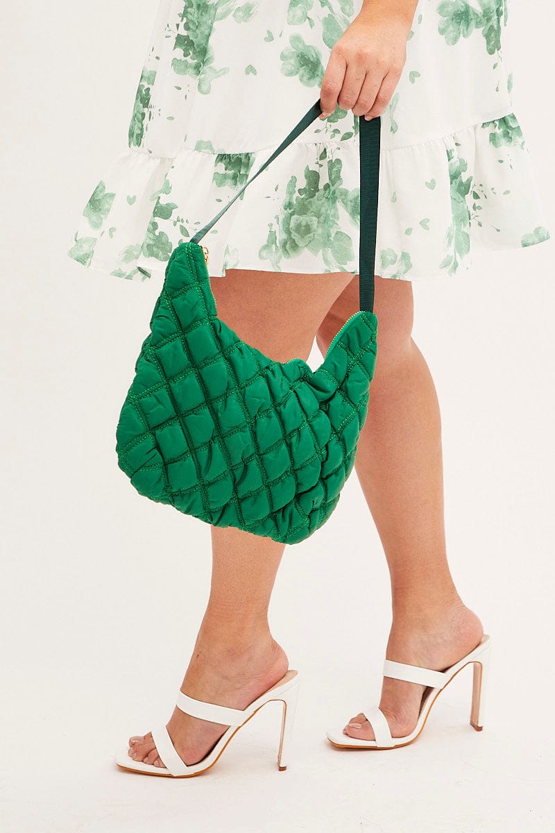 Green Padded Shoulder Bag