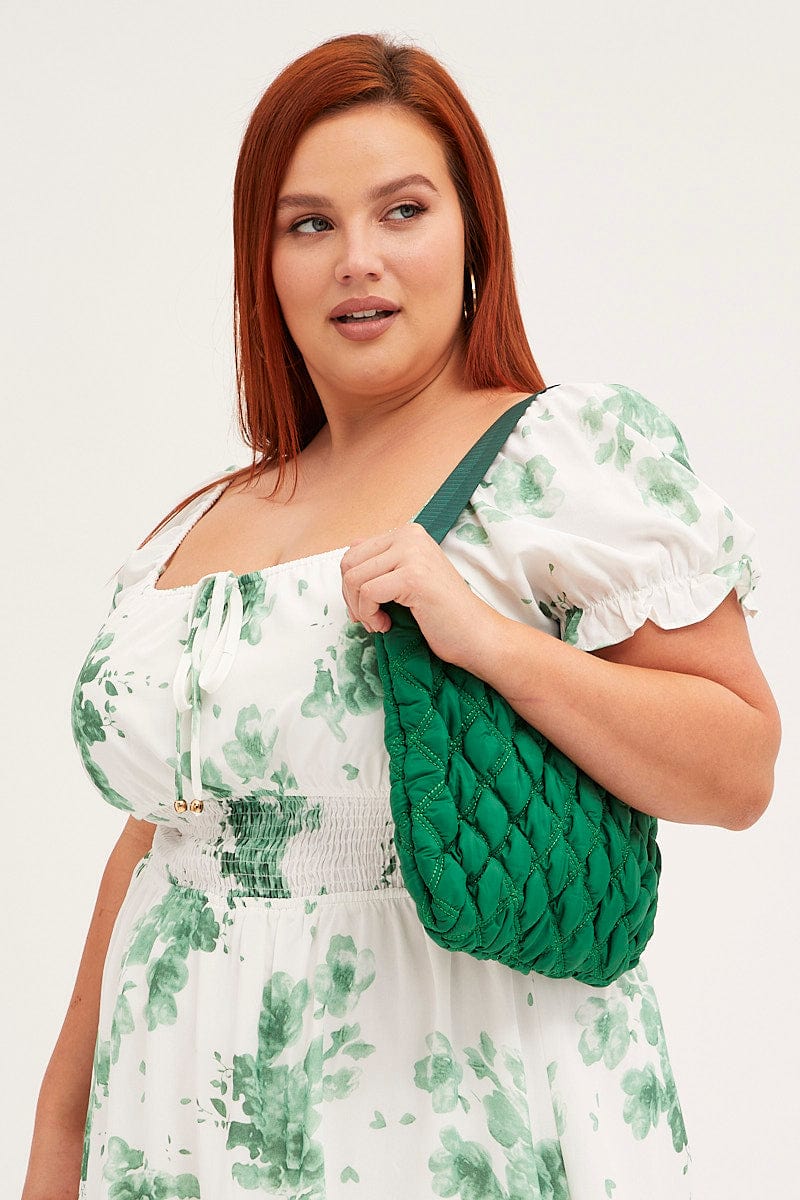 Green Padded Shoulder Bag