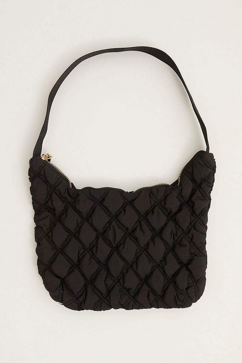 Black Padded Shoulder Bag