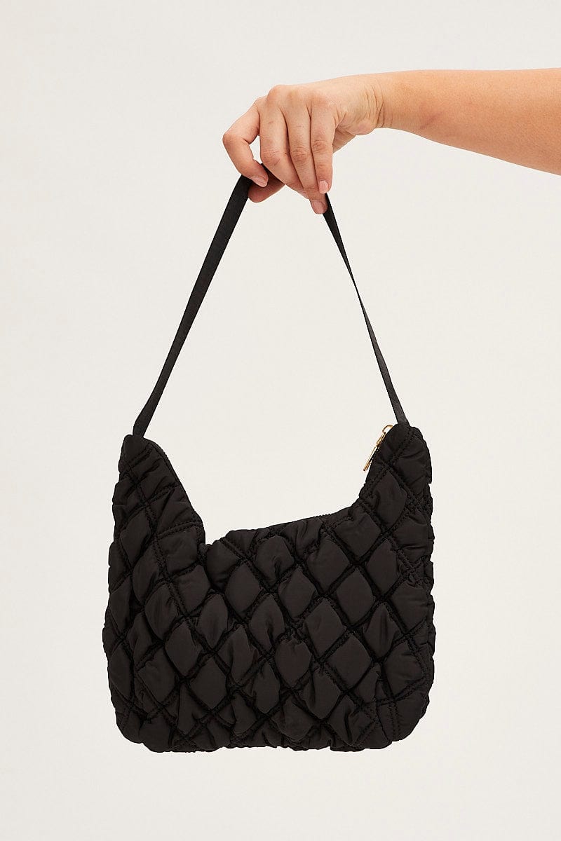 Black Padded Shoulder Bag