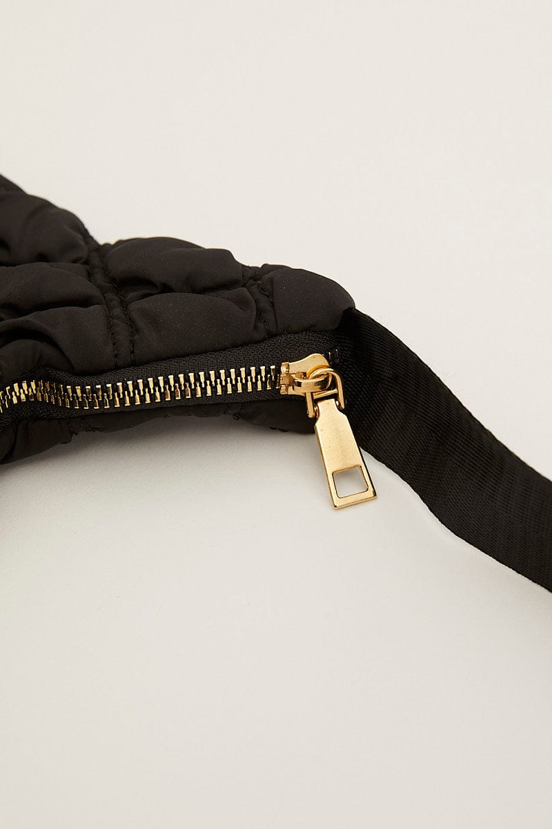 Black Padded Shoulder Bag