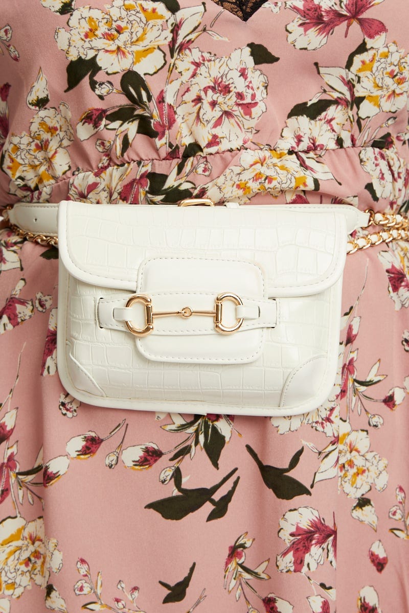 White Plus Buckle Cross Body Bag For Women By You And All