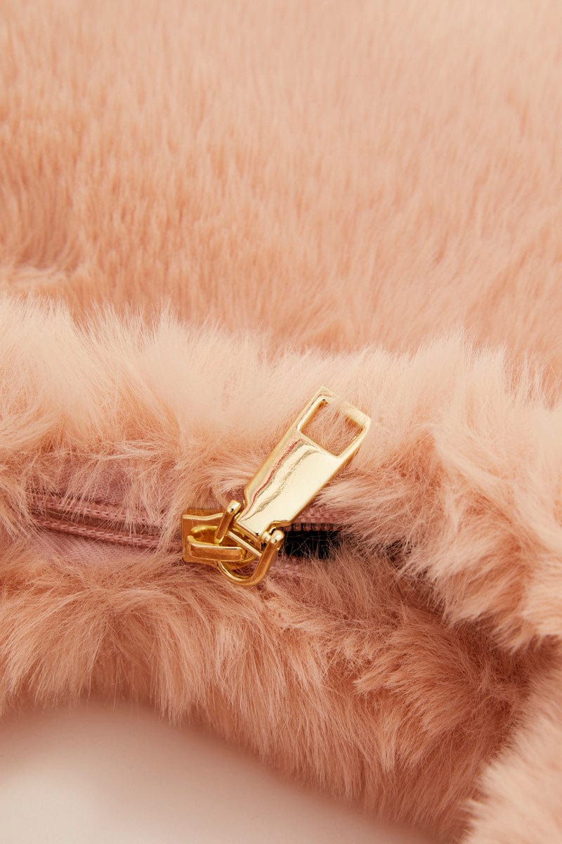 Pink Faux Fur Shoulder Bag for YouandAll Fashion