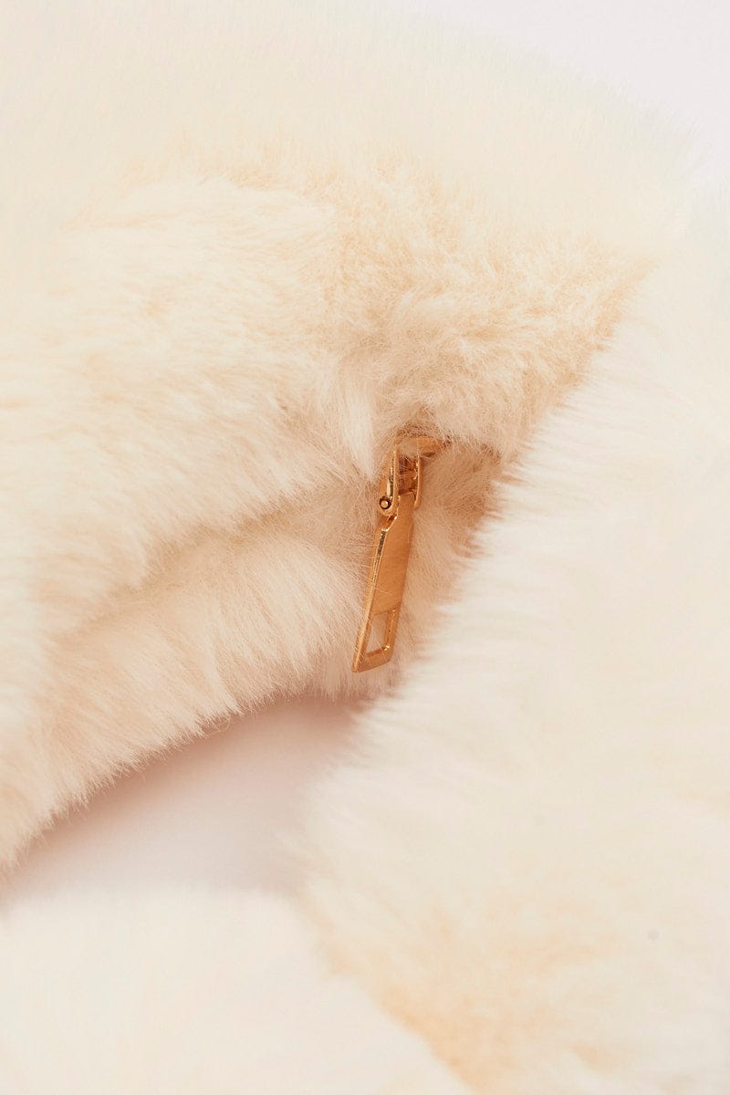 White Faux Fur Shoulder Bag for YouandAll Fashion