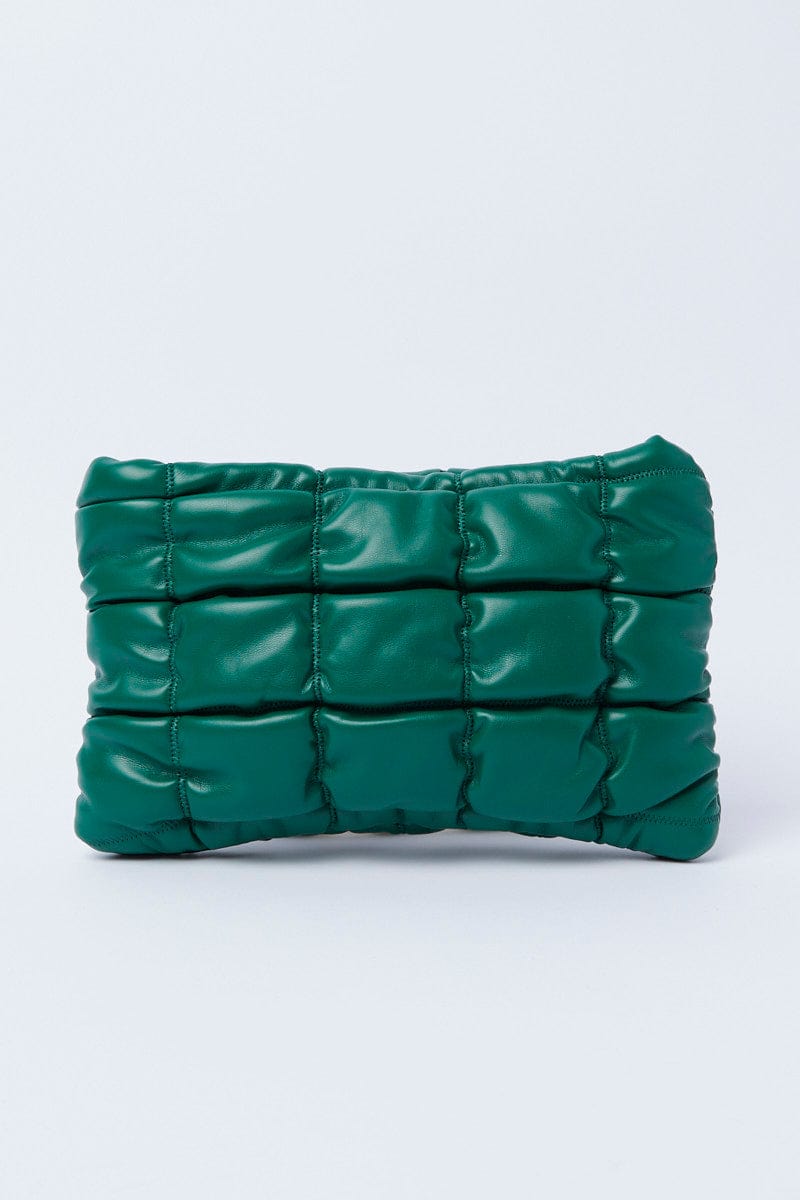 Green Chain Decor Quilted Shoulder Bag for YouandAll Fashion