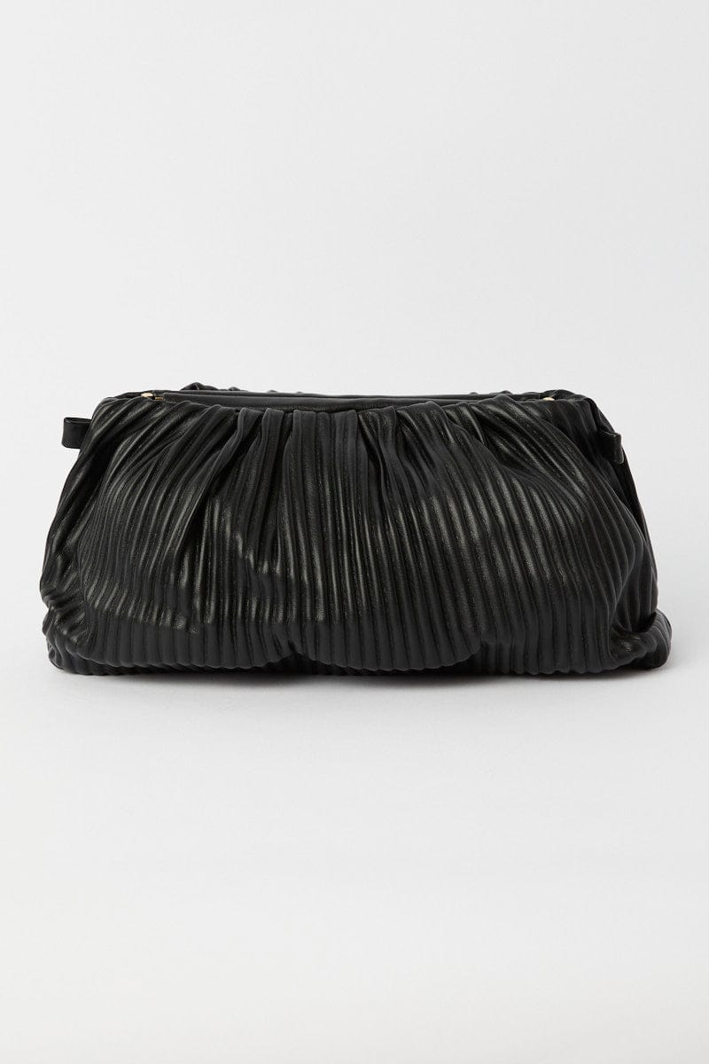 Black Ruched Crossbody Bag for YouandAll Fashion