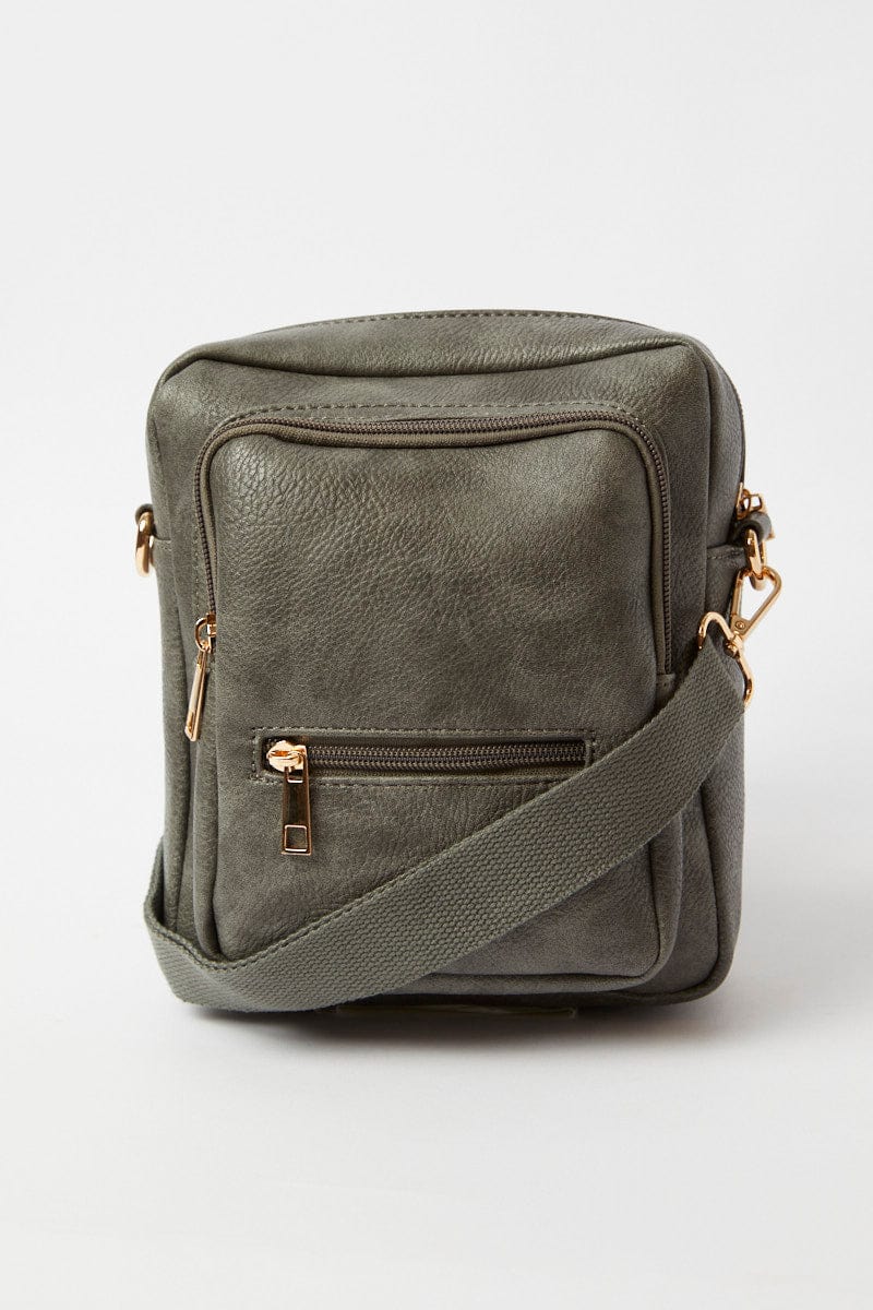 Grey Utility Crossbody Bag for YouandAll Fashion
