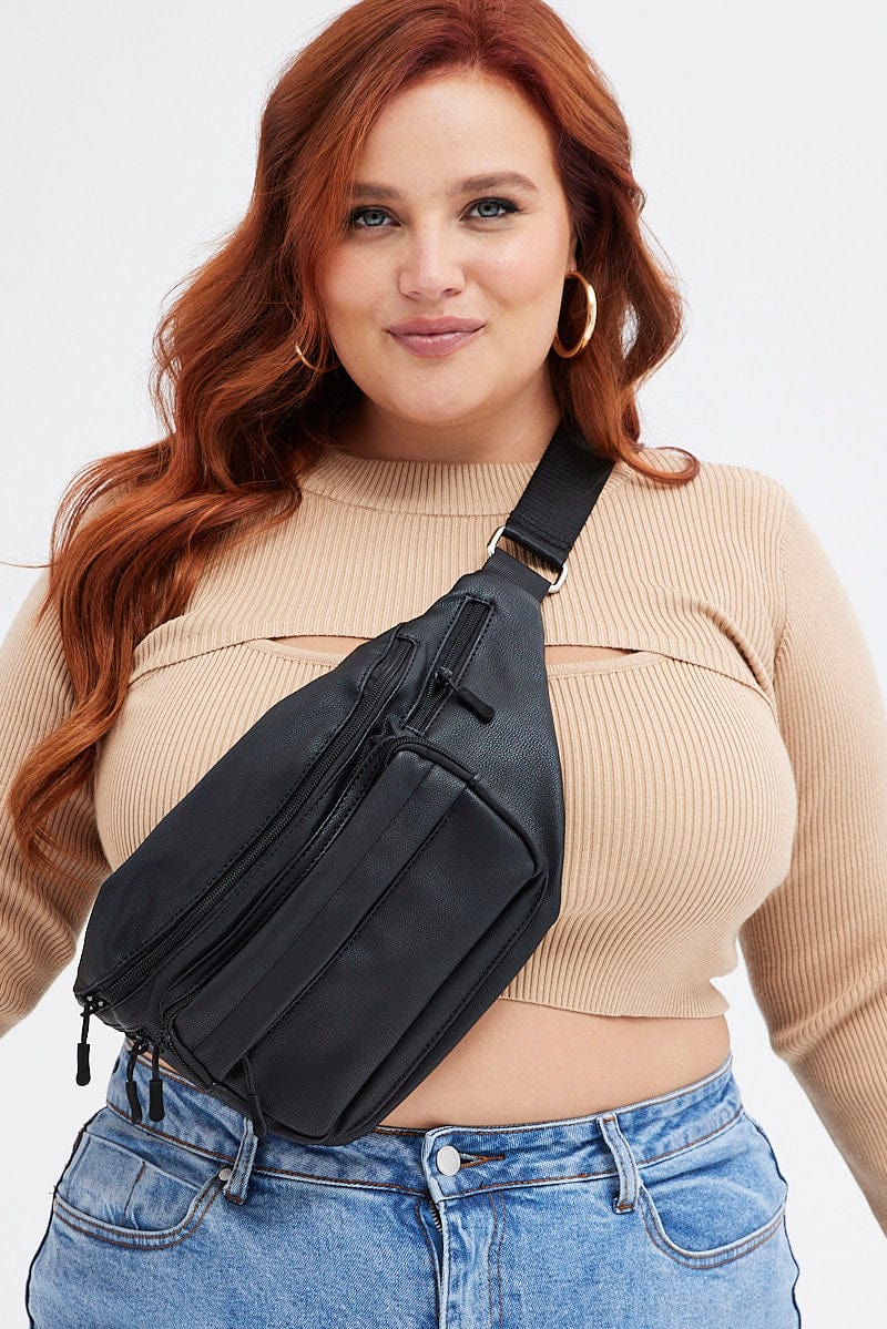 Black Zip Detail Bum Bag