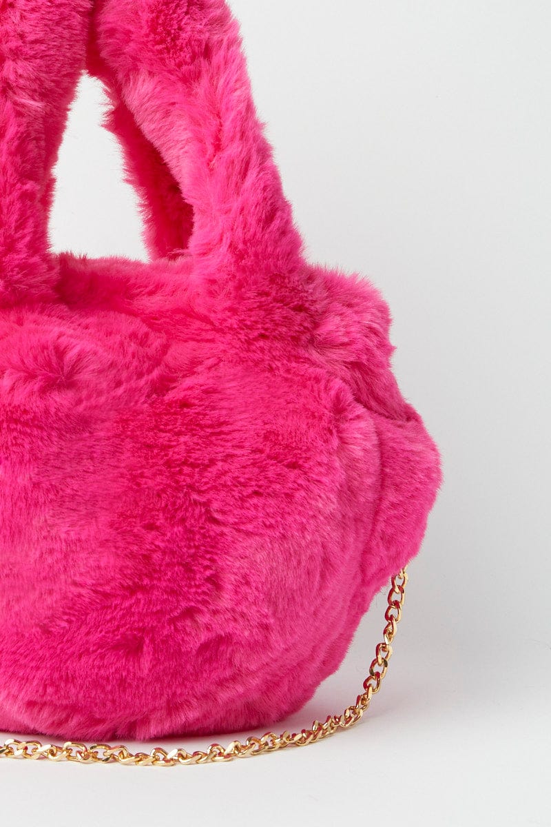 Pink Faux Fur Bag for YouandAll Fashion