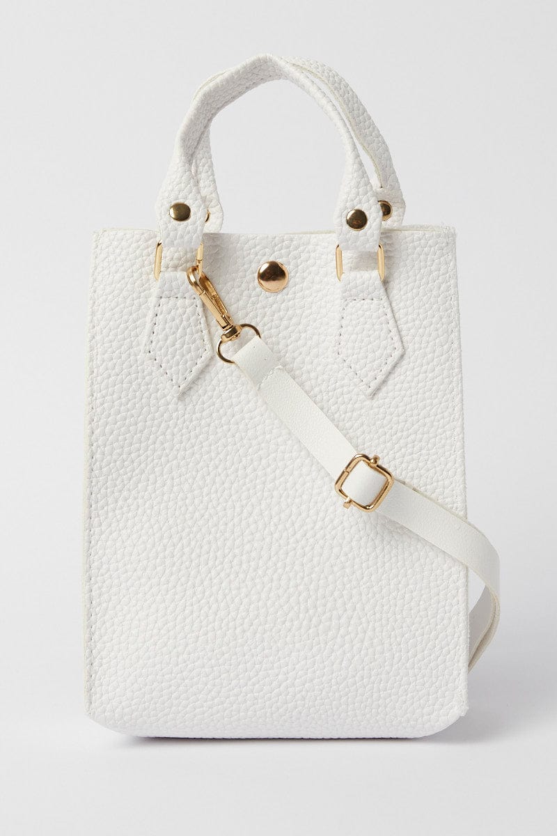 White Crossbody Bag with Handle for YouandAll Fashion