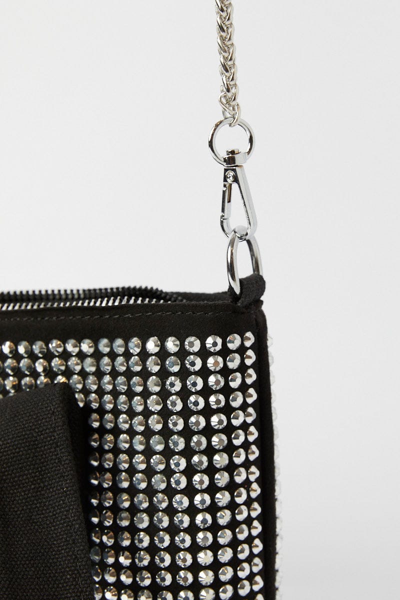 Black Rhinestone Decor Small Tote Bag for YouandAll Fashion