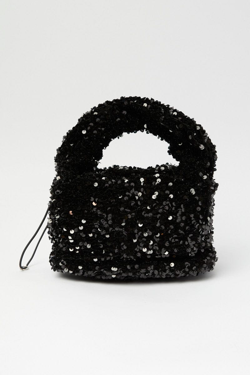 Black Sequin Detail Hand Bag for YouandAll Fashion