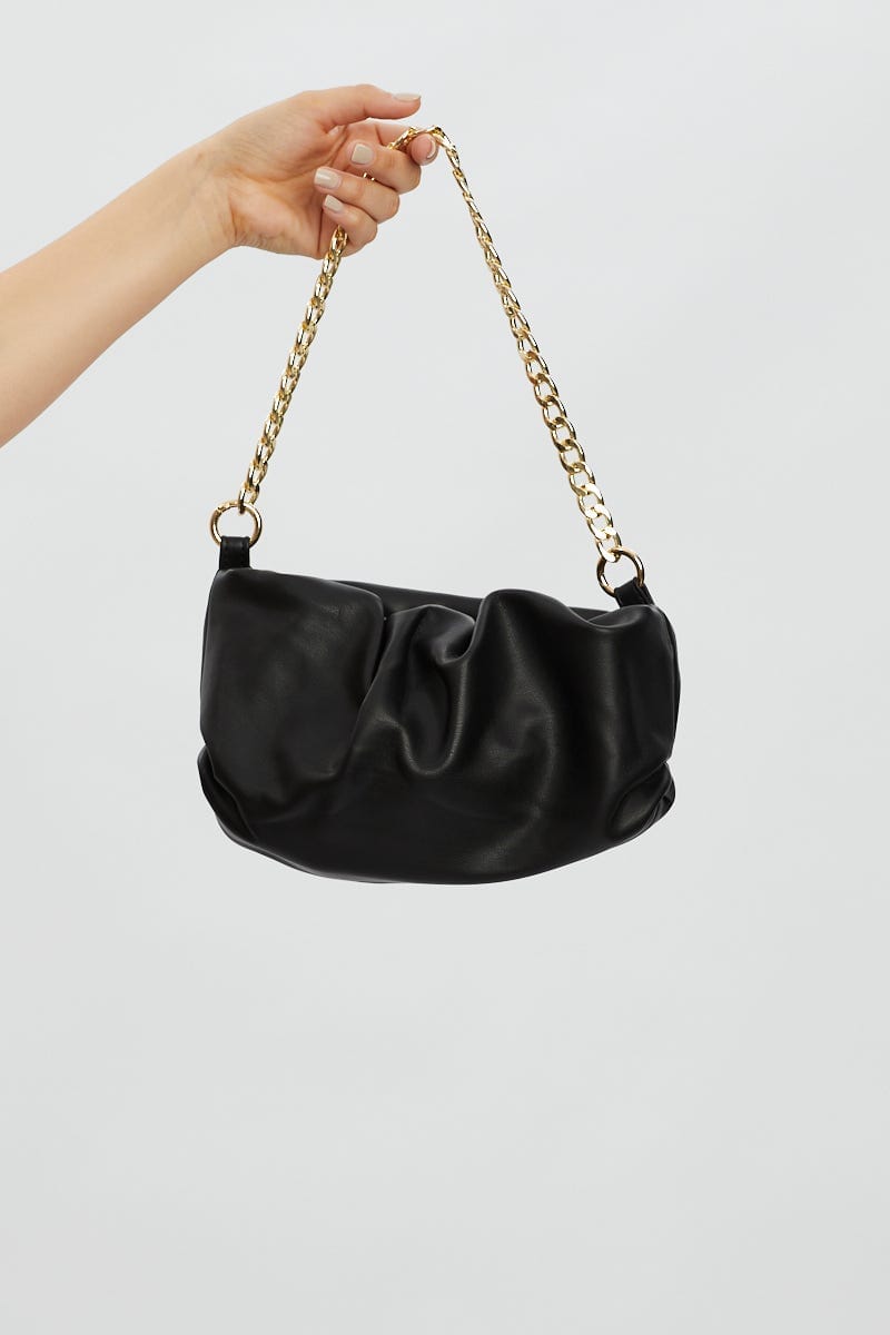 Black Nyla Rose Pouch With Chain Bag For Women By You And All