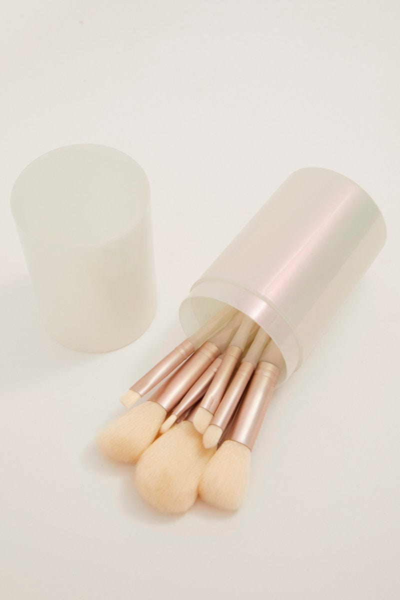 White Pearl White Make Up Brush with Bucket for YouandAll Fashion