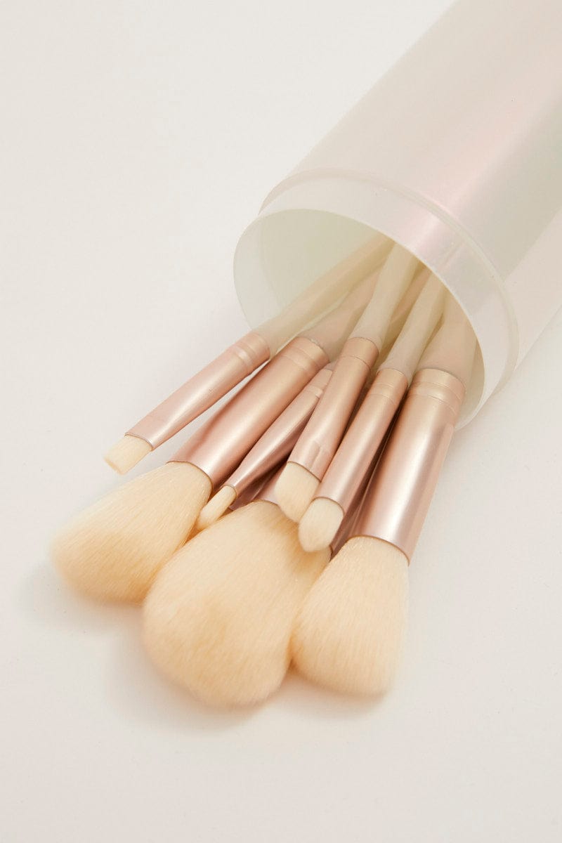 White Pearl White Make Up Brush with Bucket for YouandAll Fashion