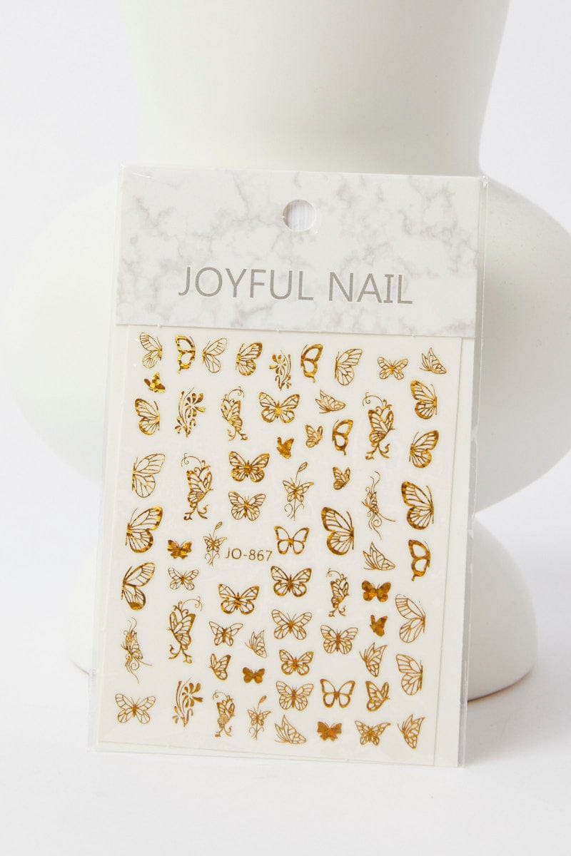 Gold Butterfly Pattern Nail Art Sticker Decals for YouandAll Fashion