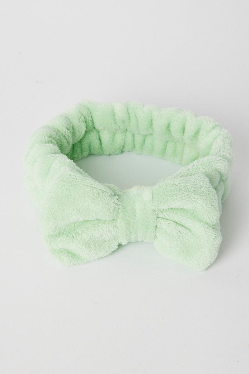 Green Fluffy Elastic Spa Hair Band Headband for Make Up for YouandAll Fashion