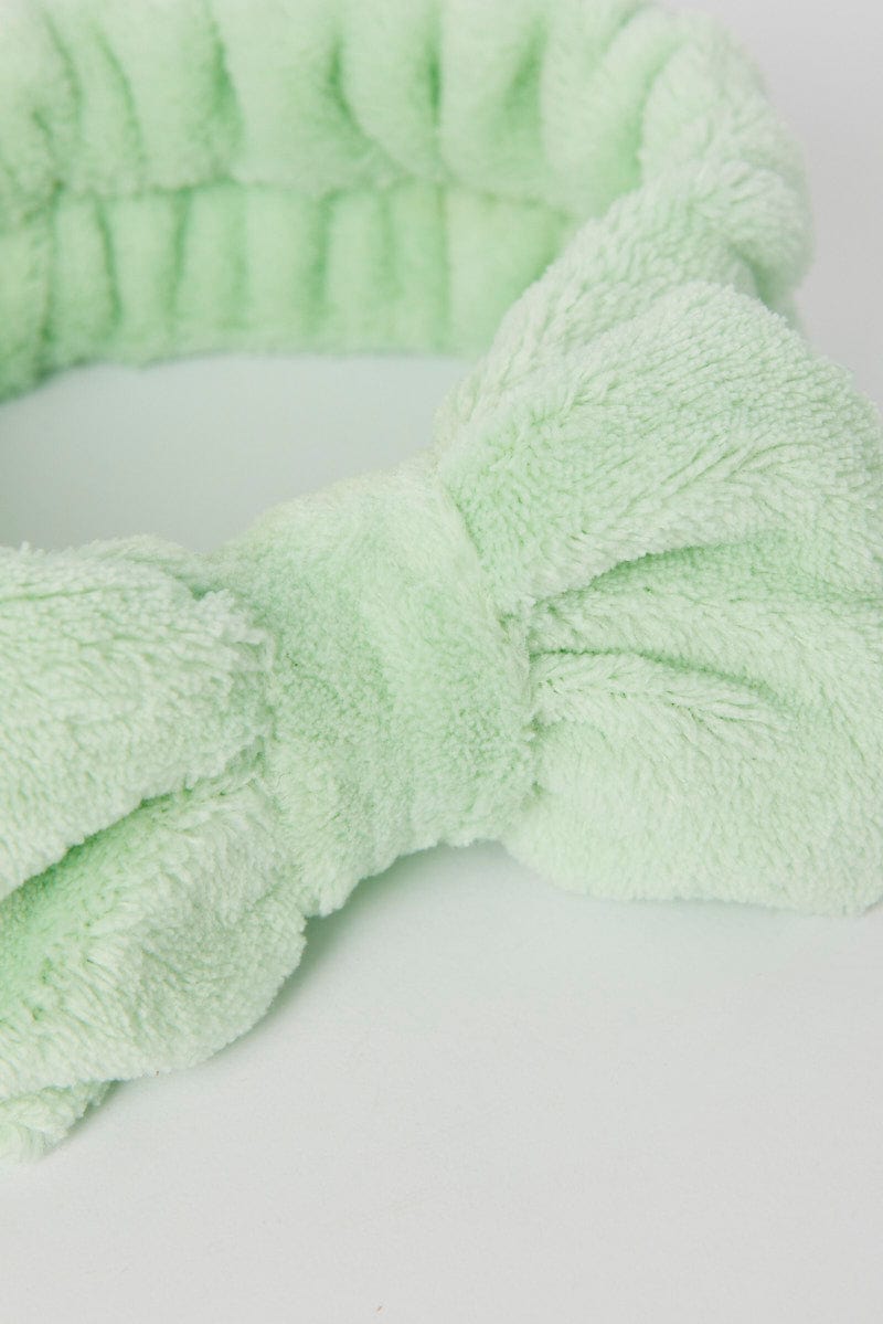 Green Fluffy Elastic Spa Hair Band Headband for Make Up for YouandAll Fashion