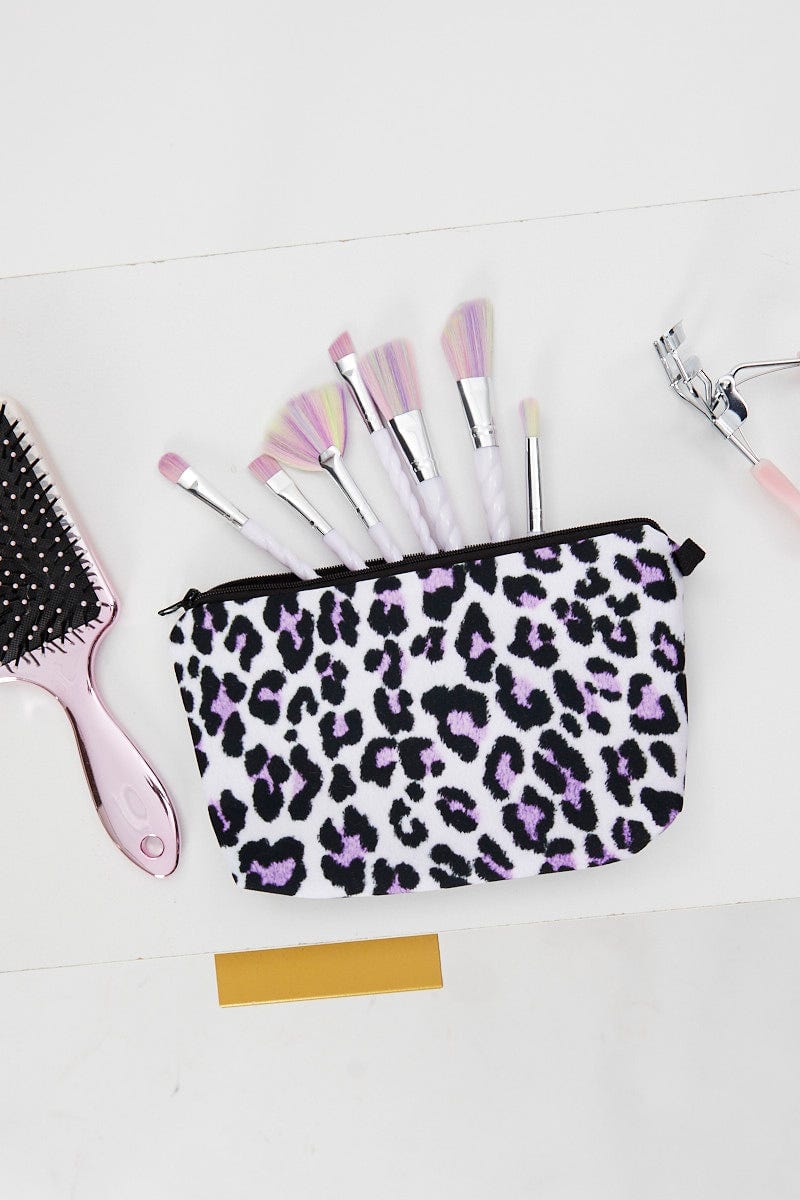 Print Leopard Print Make-Up Bag For Women By You And All