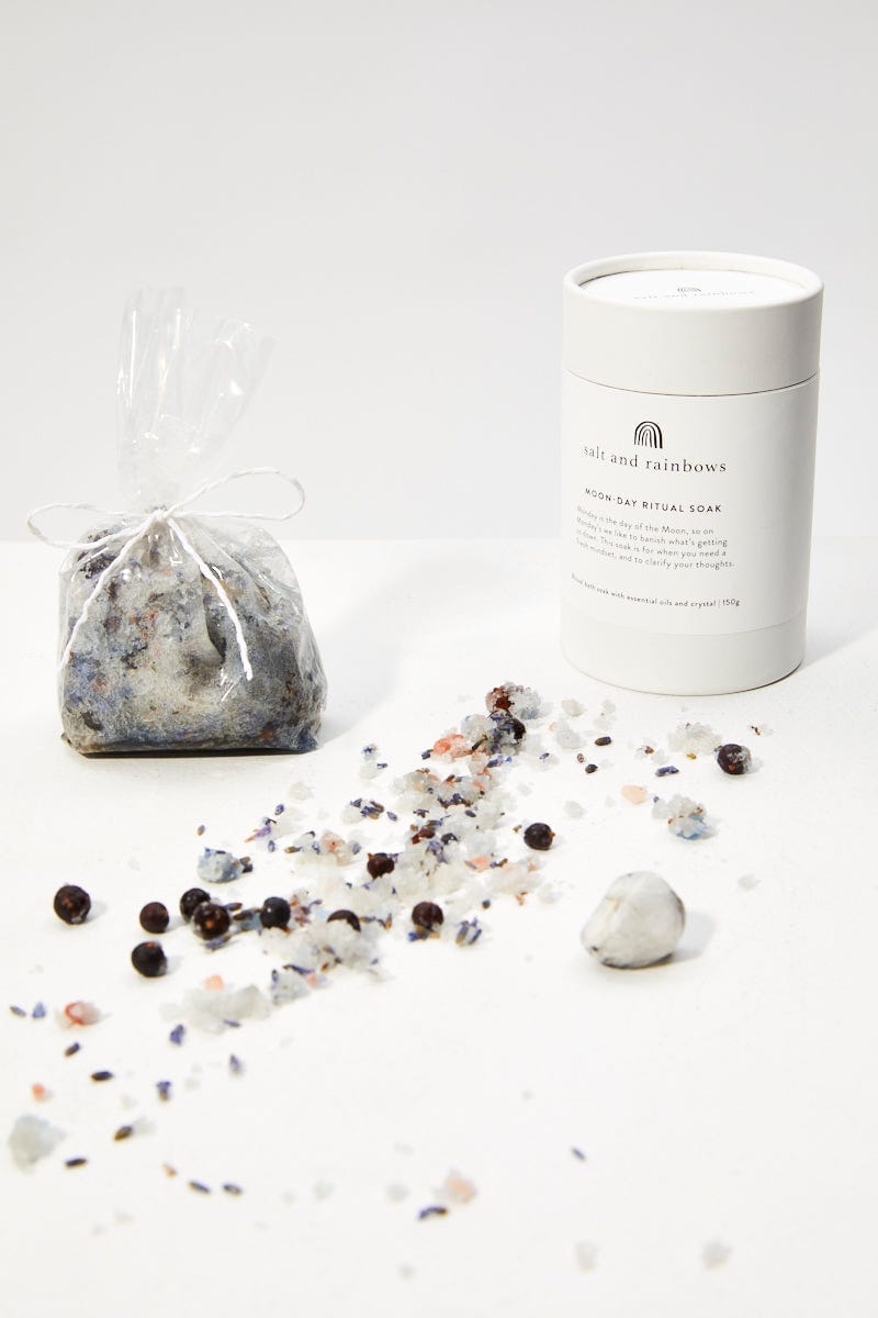 White Salts And Rainbows Moon Day Ritual Soak For Women By You And All