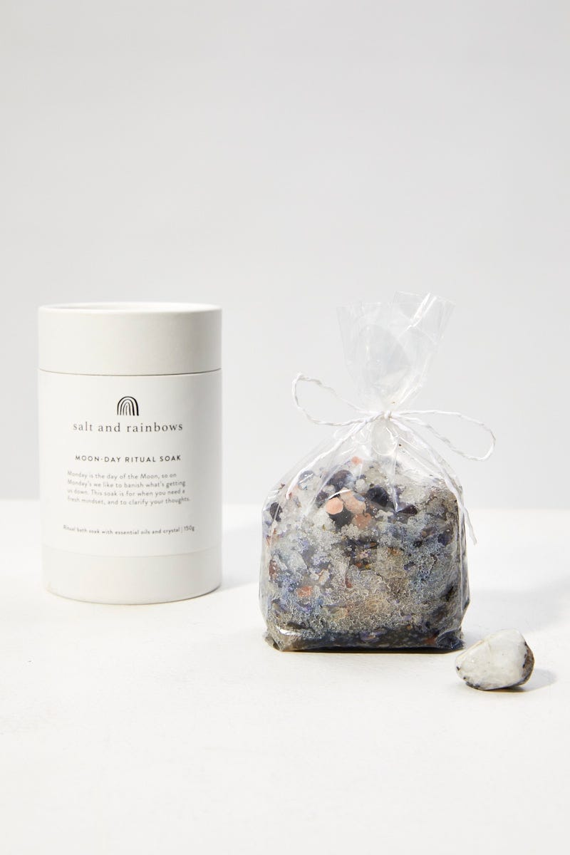 White Salts And Rainbows Moon Day Ritual Soak For Women By You And All