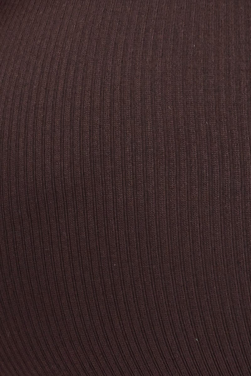 Brown Singlet Top Scoop neck Seamless for YouandAll Fashion