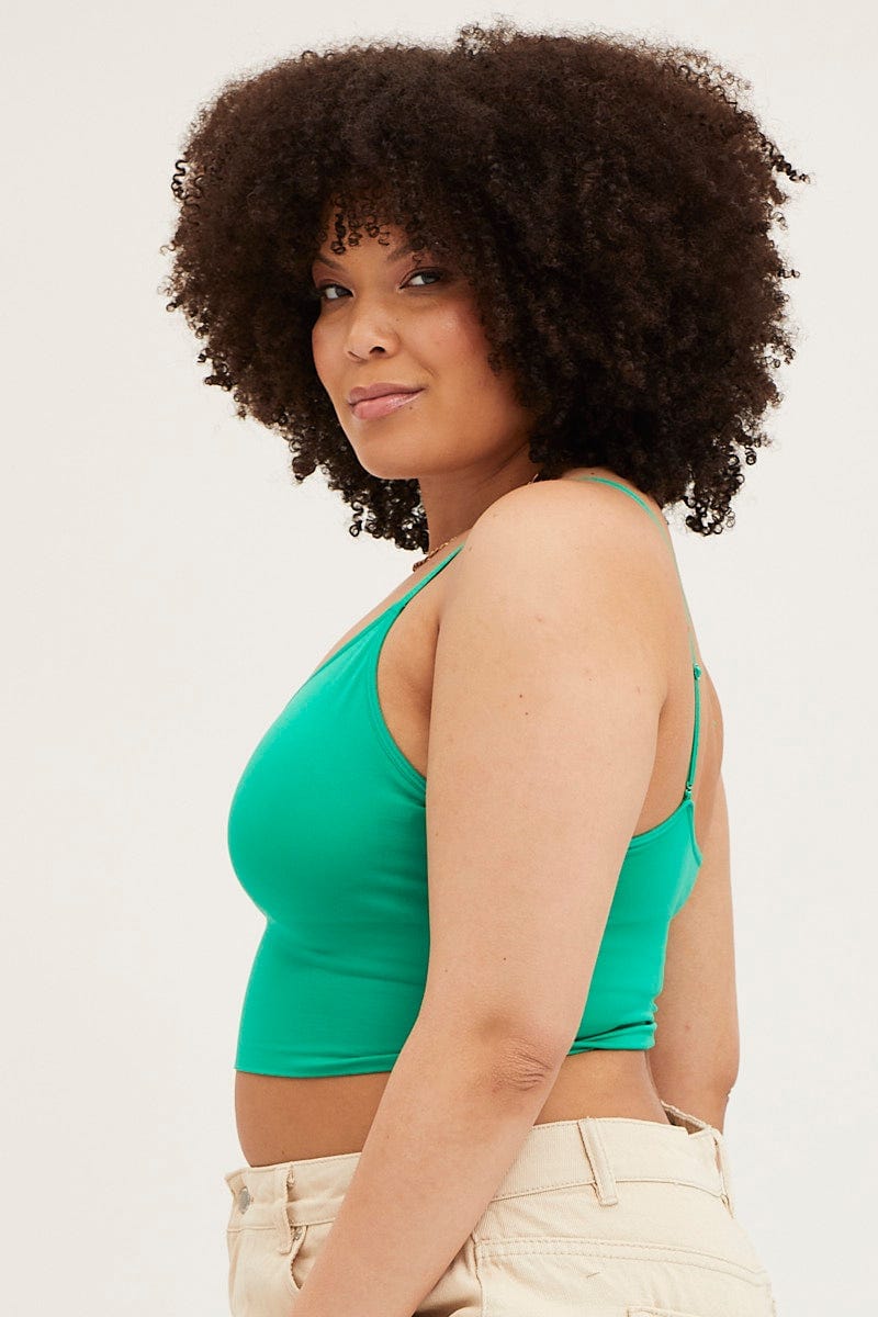 Green Seamless Bralette For Women By You And All