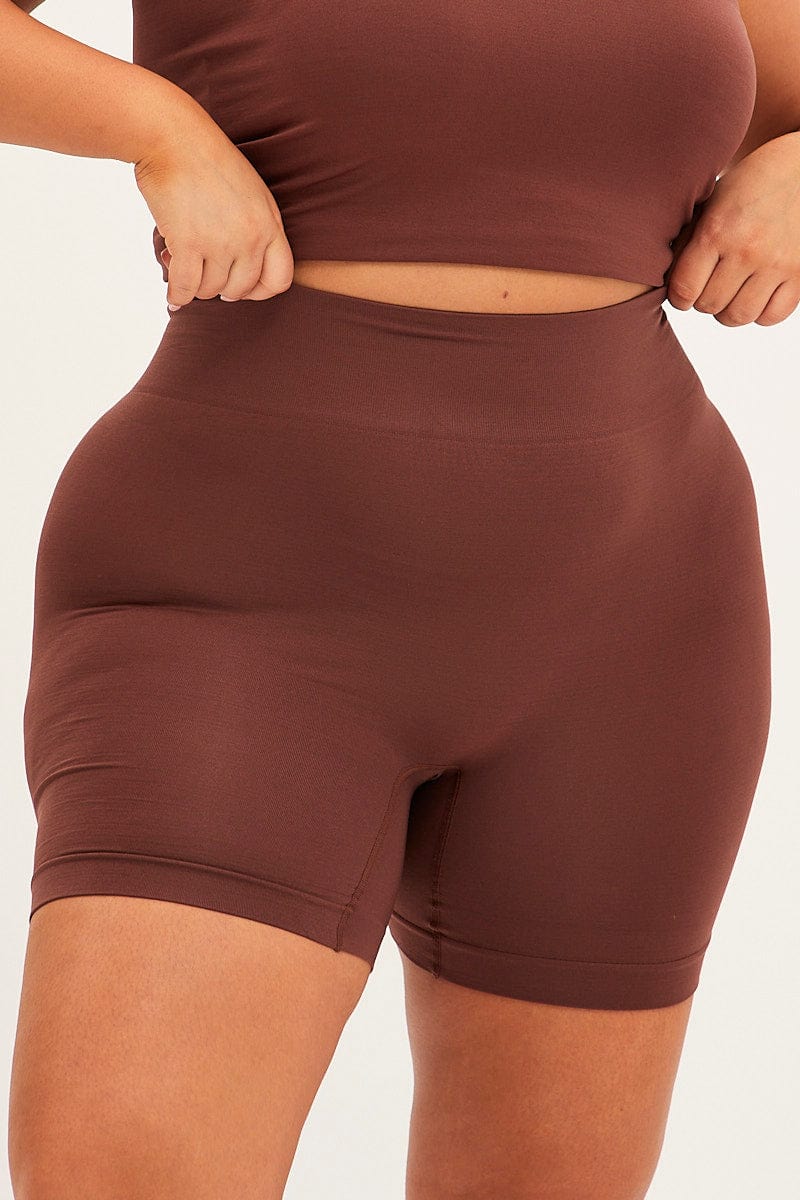 Brown Bike Shorts Seamless for YouandAll Fashion