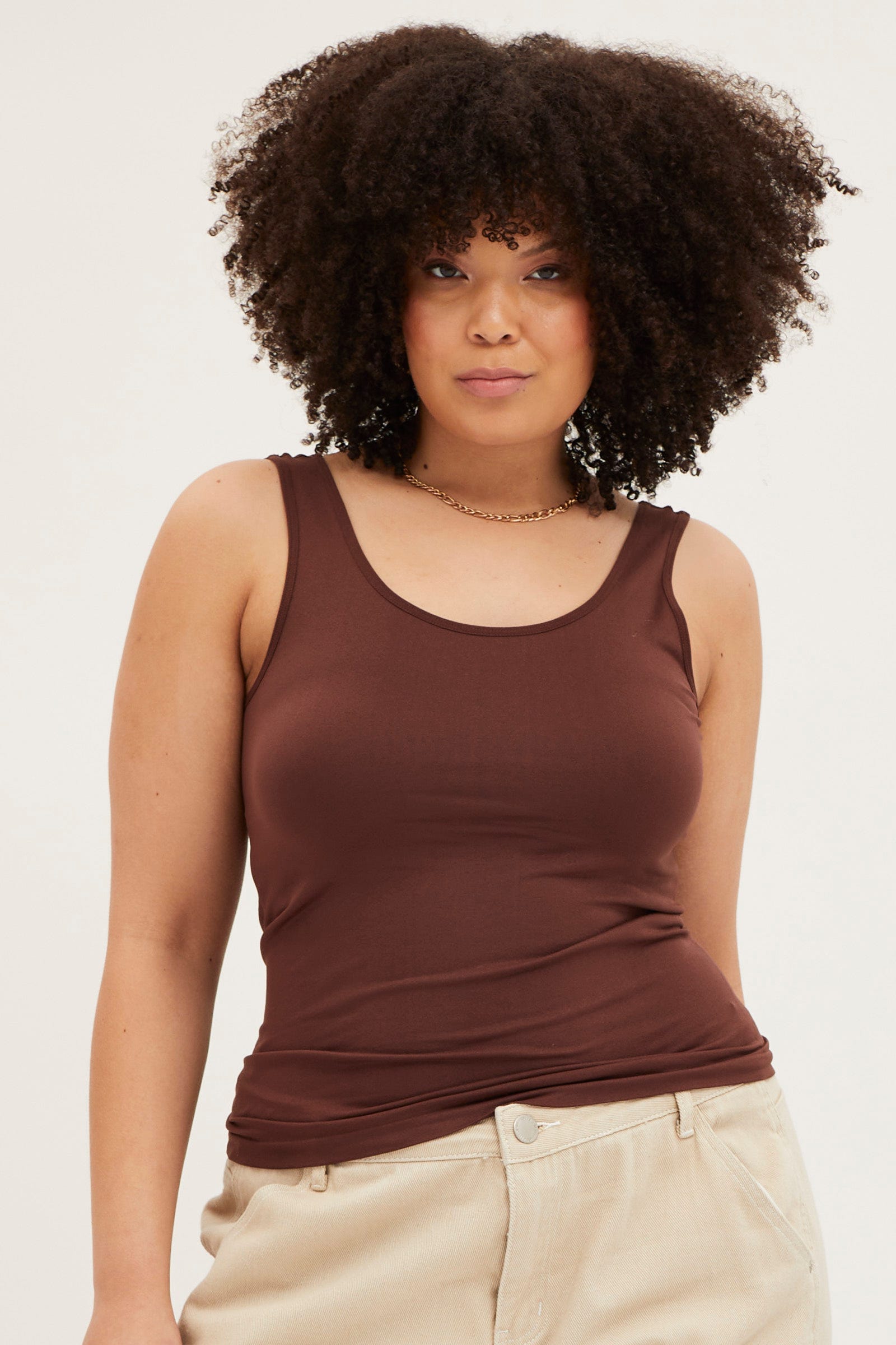 Brown Tank Top Seamless For Women By You And All