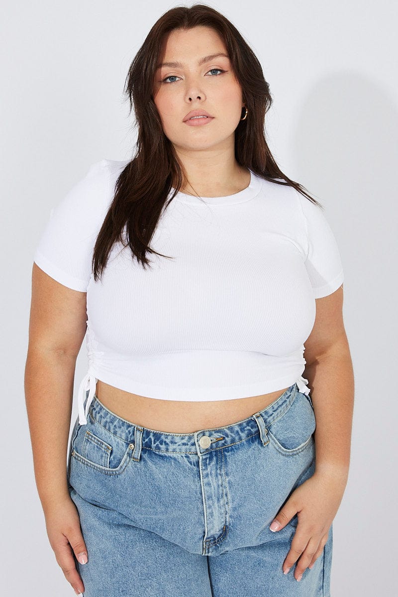 White T-shirt Short Sleeve Crew Neck Seamless for YouandAll Fashion