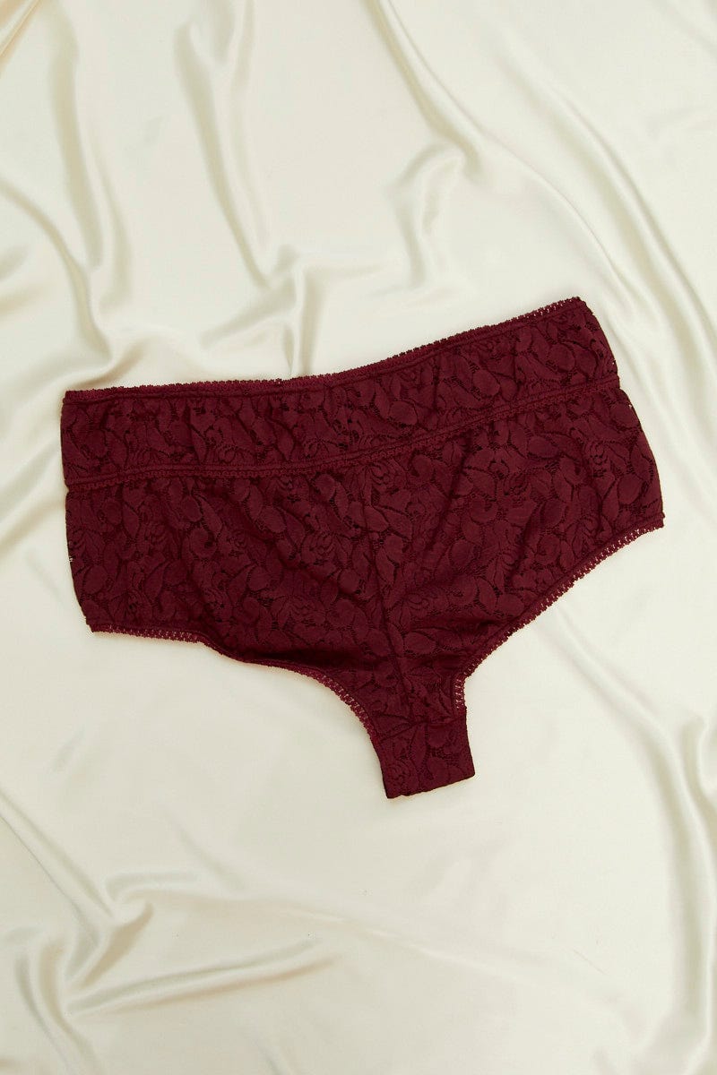 Red Lace Brief For Women By You And All
