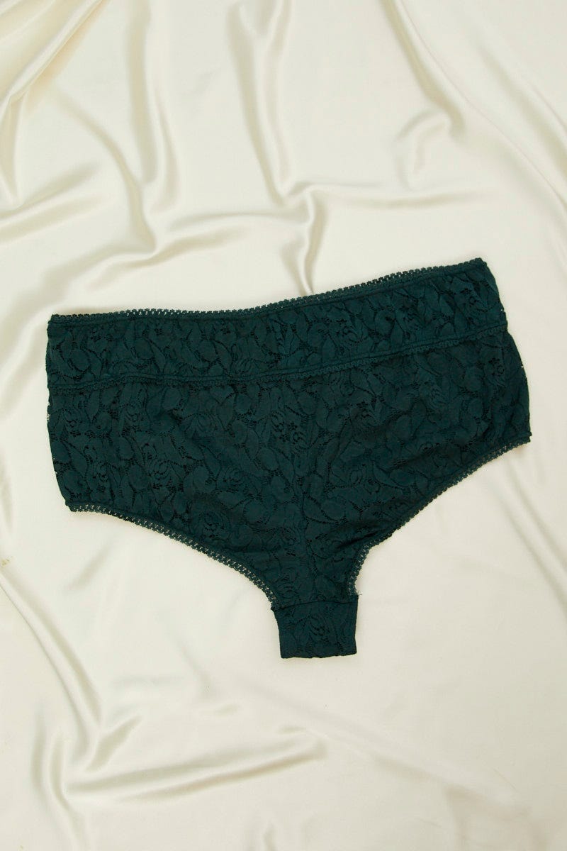 Green Lace Brief For Women By You And All