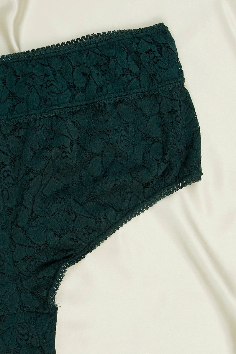 Green Lace Brief For Women By You And All