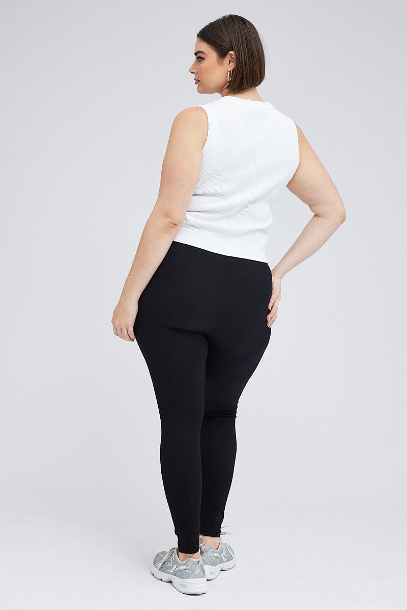 Black Cotton Span Basic Full Length Leggings for YouandAll Fashion