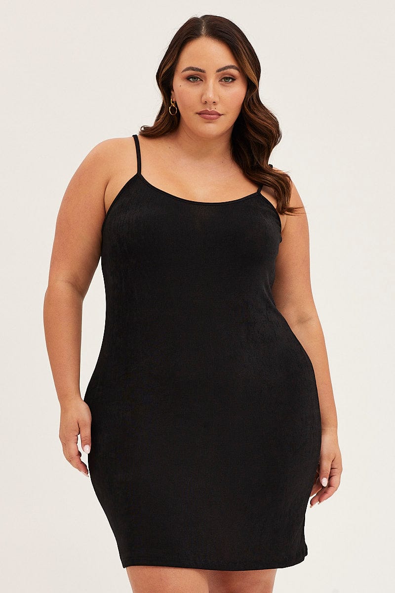 Black Basic Cami Dress for Women by You + All