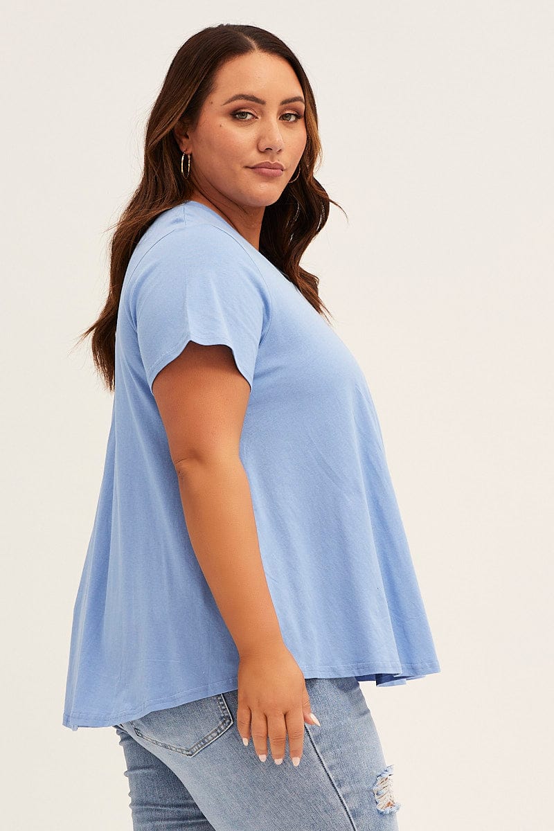 Blue Short Sleeve T-Shirt for YouandAll Fashion