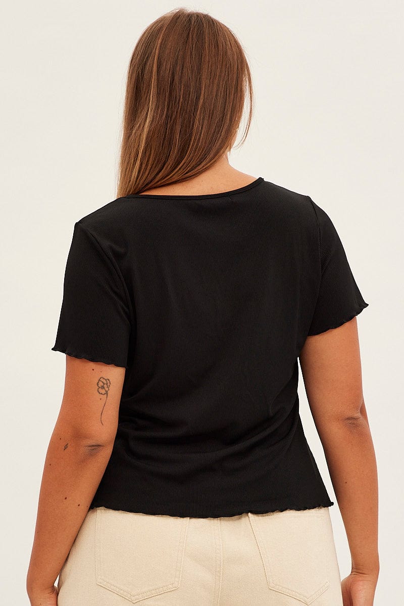 Black T shirt Short Sleeve Crew neck for YouandAll Fashion