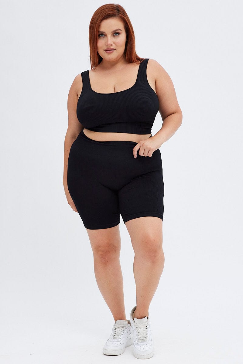 Black Crop Tank Top Seamless for YouandAll Fashion