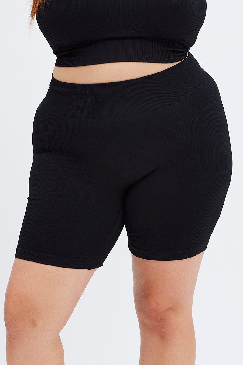 Black Bike Shorts Seamless Activewear for YouandAll Fashion