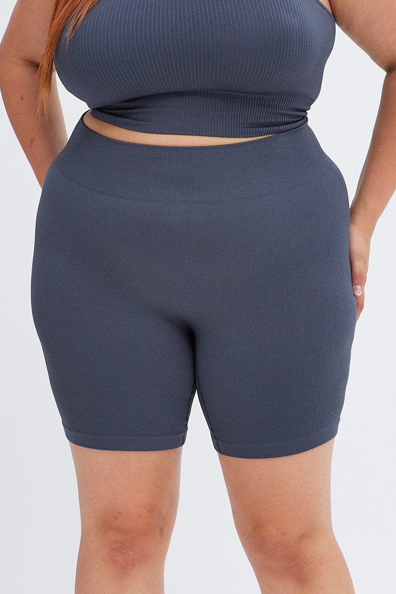 Grey Bike Shorts Seamless Activewear for YouandAll Fashion