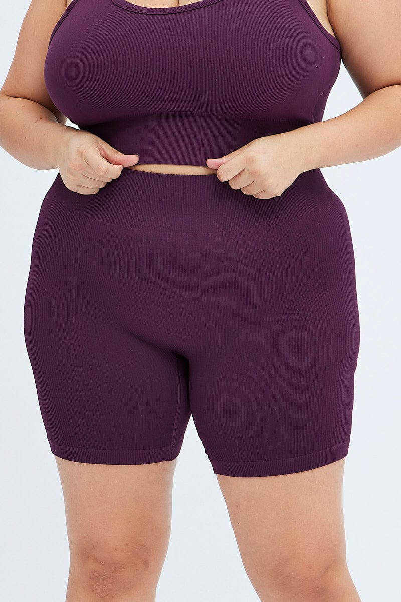 Purple Bike Shorts Seamless Activewear for YouandAll Fashion