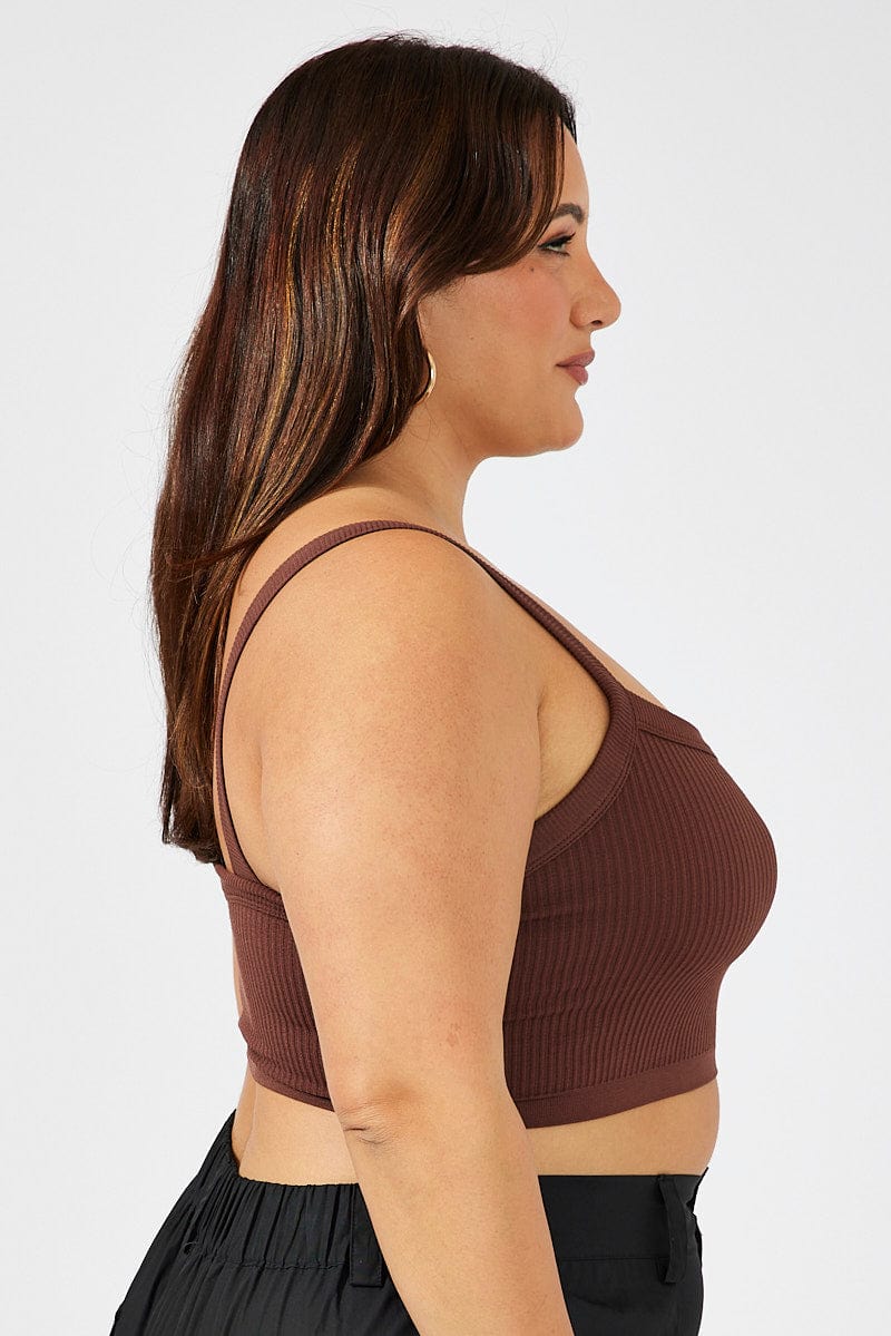 Brown Singlet Top Seamless for YouandAll Fashion