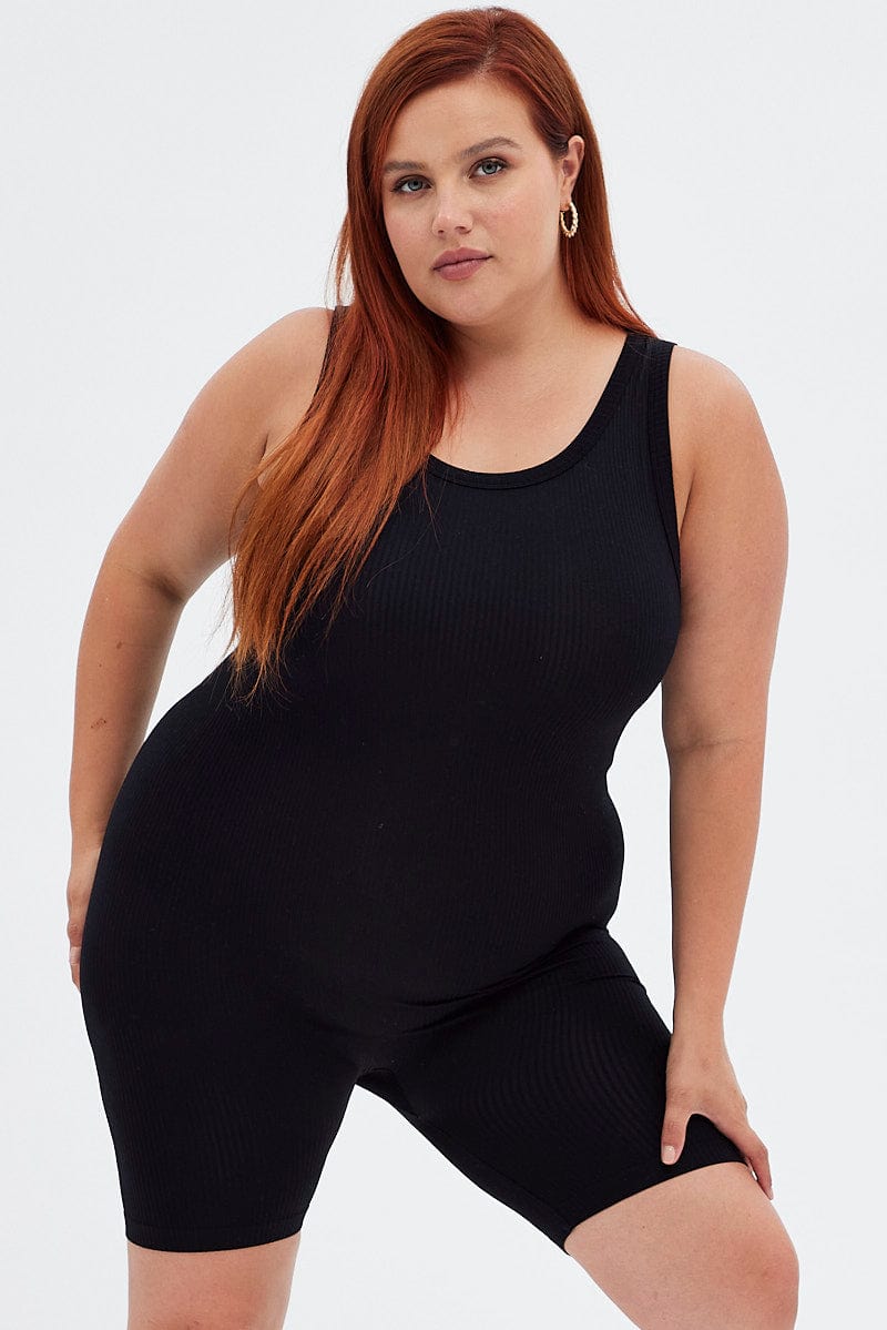 Black Unitard Seamless Activewear for YouandAll Fashion