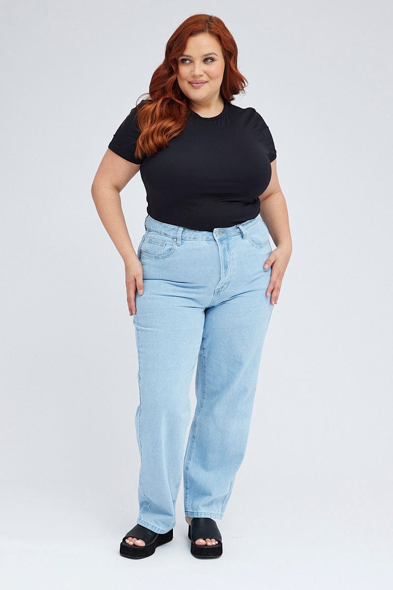 Plus Size Black Longline T-Shirt